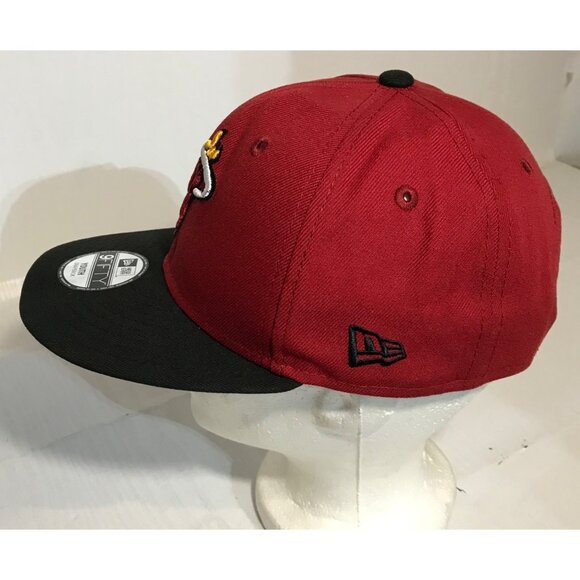 New Era Miami Heat 9Fifty Youth Snapback Cap Embroidered Red & Black NBA - Picture 5 of 9